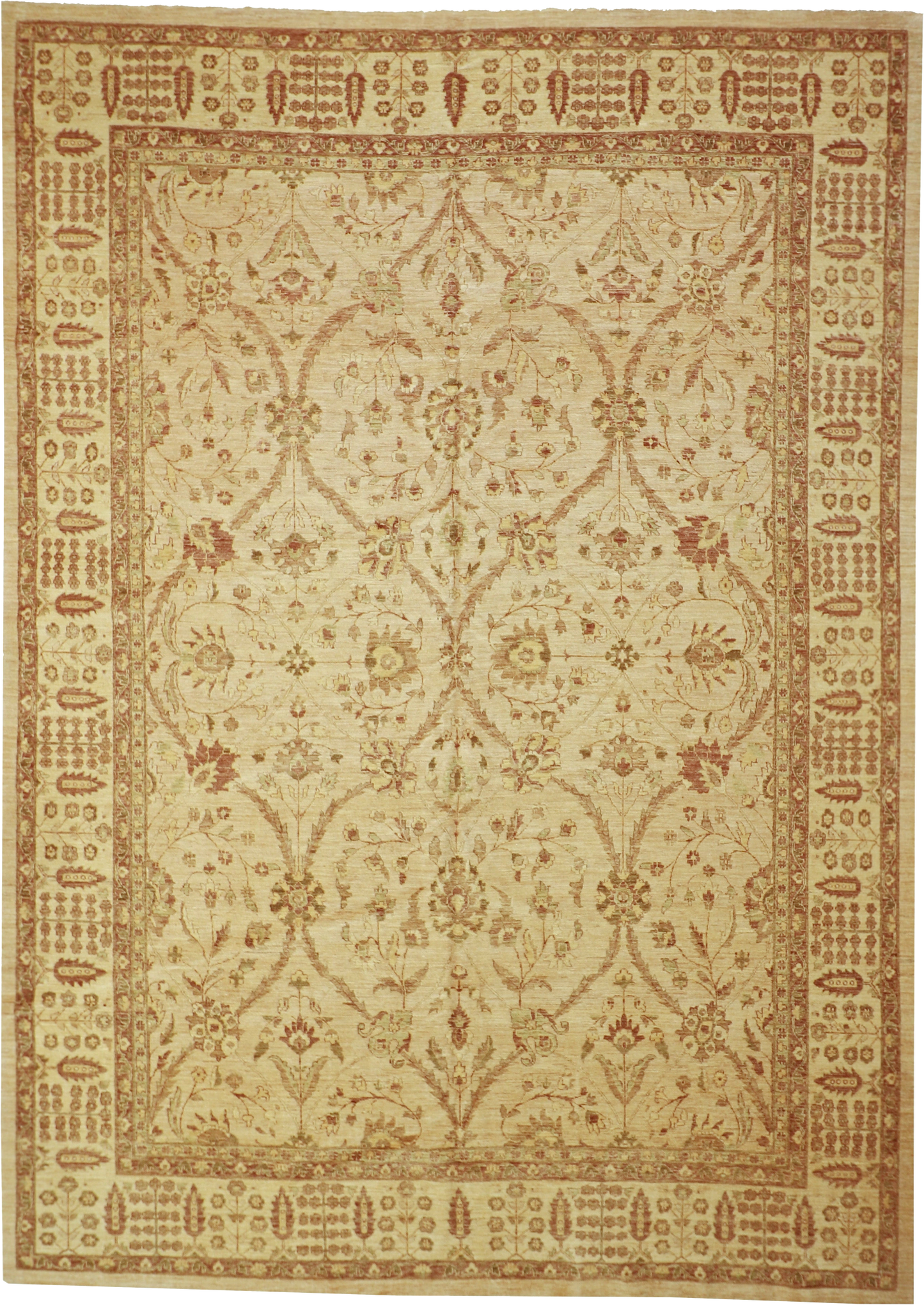 W 10 L 13.9 Agra 100% Wool Hand-Woven All-Over Design - 56075