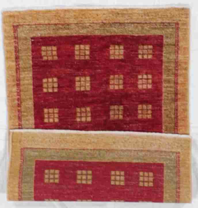 W 2.9 - L 4 - Modern Wool All Over Rectangle - Finest Hand-Knotted Quality Wool - 56171