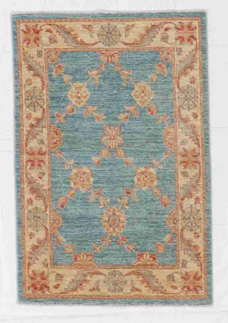 W 2.8 - L 4 - Kerman Wool All Over Rectangle - Finest Hand-Knotted Quality Wool - 56303