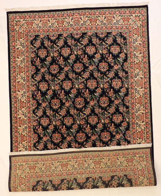 6x9 - Golfrangie Silk/Wool Floral Rectangle - Hand Knotted Rug