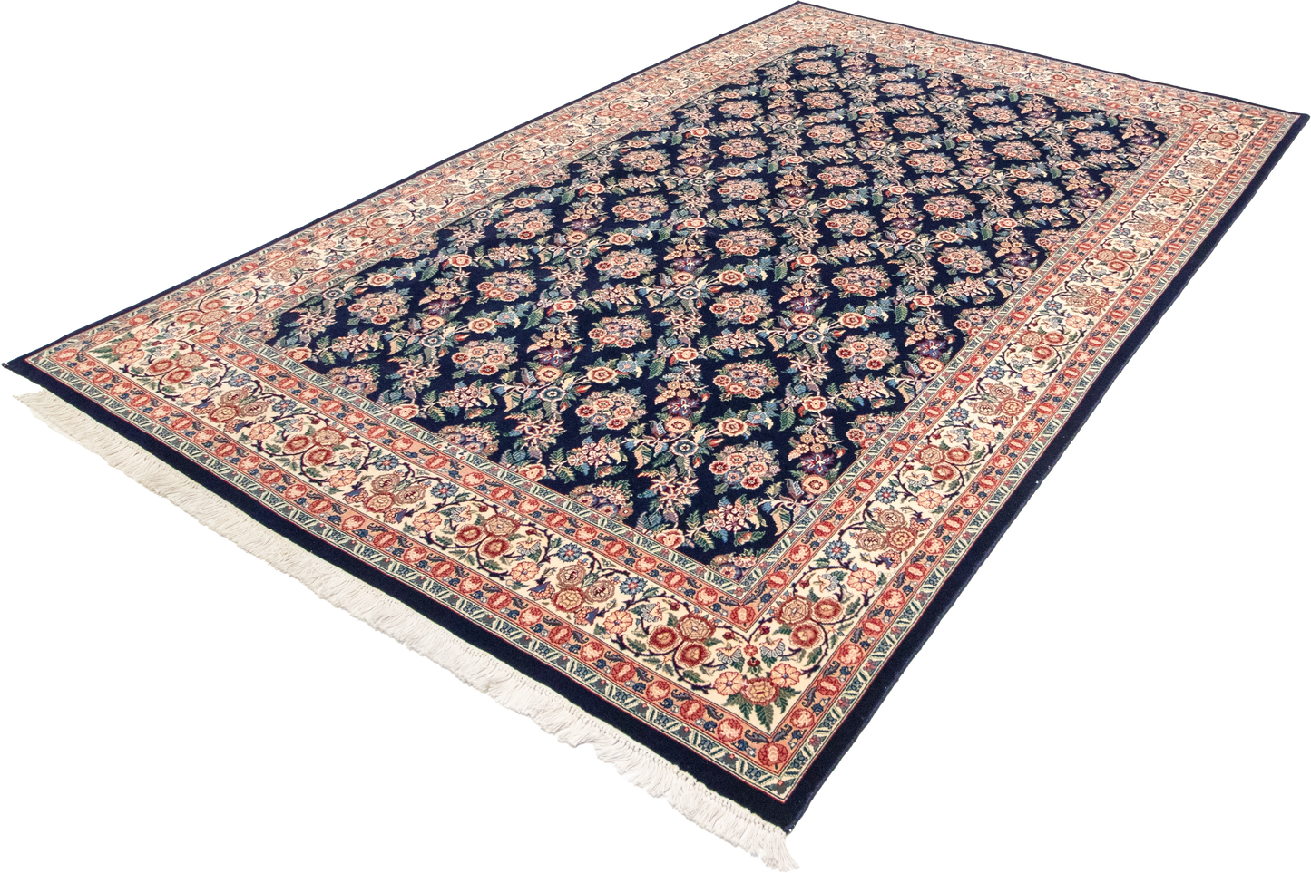W 6 L 9.3 Golfrangie Silk And Wool Blend Hand-Woven Floral Design - 56950