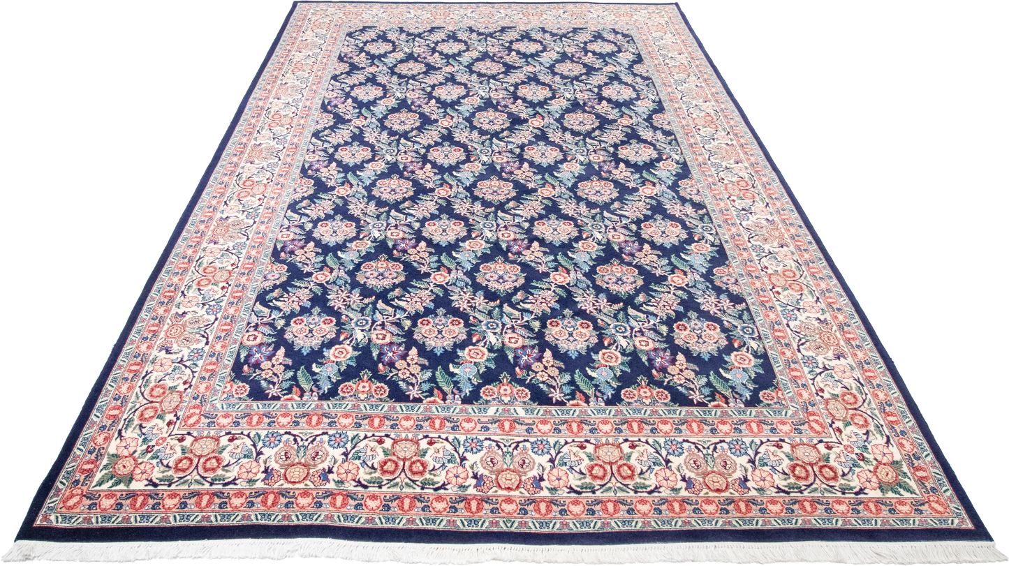 W 6 L 9.3 Golfrangie Silk And Wool Blend Hand-Woven Floral Design - 56950