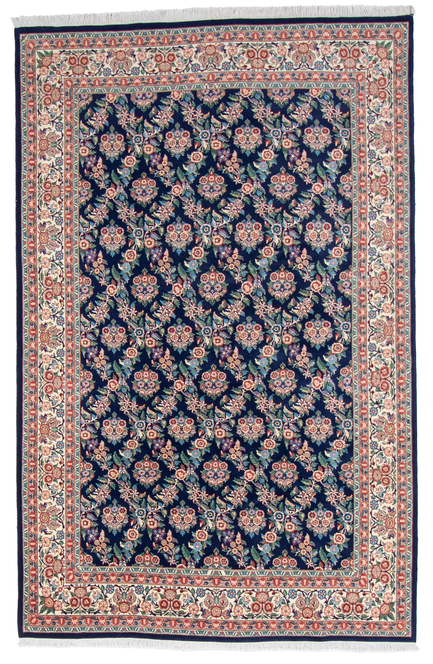 W 6 L 9.3 Golfrangie Silk And Wool Blend Hand-Woven Floral Design - 56950