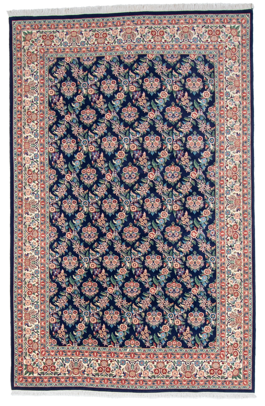 W 6 L 9.3 Golfrangie Silk And Wool Blend Hand-Woven Floral Design - 56950