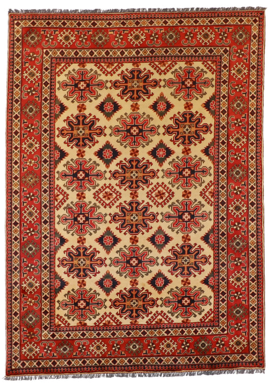 W 7 L 9.10 Heriz 100% Wool Handmade Geometric Design - 57062