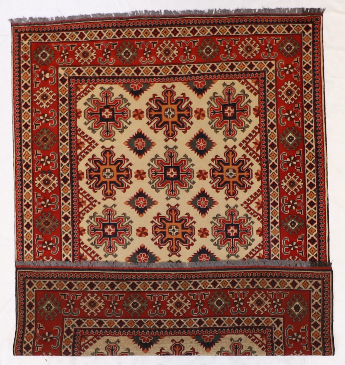 6x9 - Kazak Wool All Over Rectangle - Hand Knotted Rug