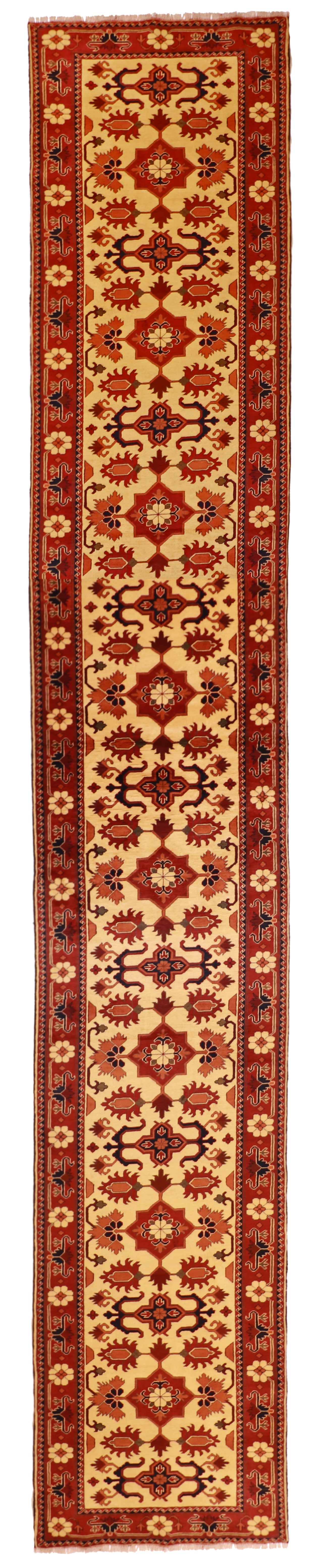 Wide Runner - Malayer Antique/Wool All Over Rectangle - Hand Knotted Rug