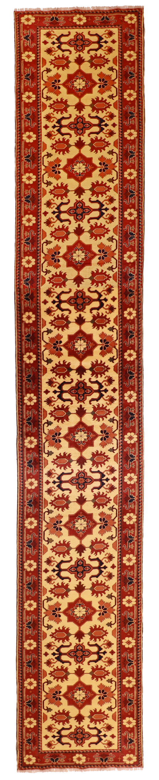 Wide Runner - Malayer Antique/Wool All Over Rectangle - Hand Knotted Rug