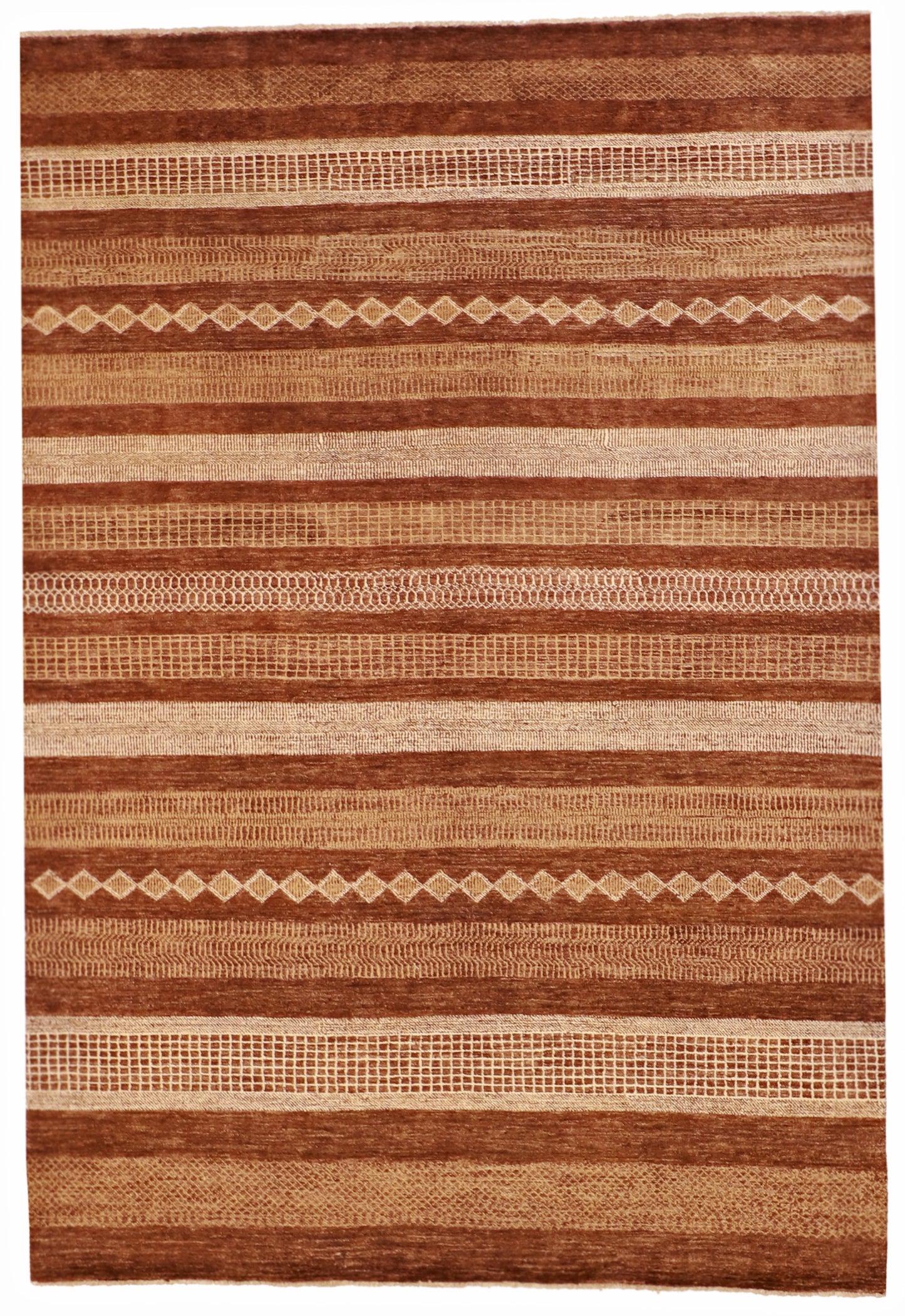 7x10 - Modern Fine/Wool All Over Rectangle - Hand Knotted Rug