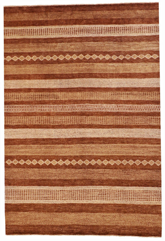 7x10 - Modern Fine/Wool All Over Rectangle - Hand Knotted Rug