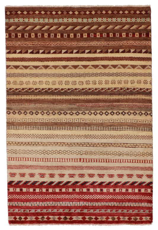 4x6 - Modern Fine All Over Rectangle - Hand Knotted Rug