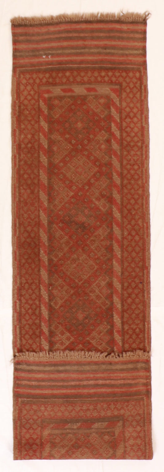 Runner - Baluch Wool Geometric Rectangle - Hand Knotted Rug