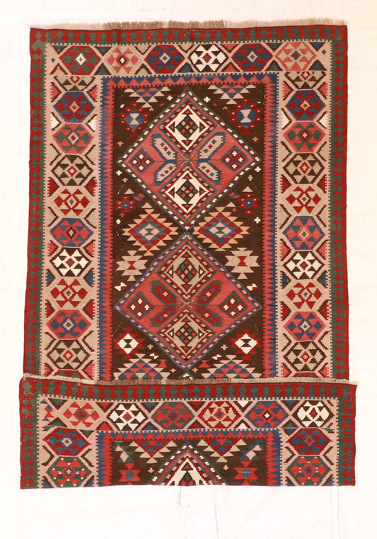 7x10 - Baku Antique/Wool Geometric Rectangle - Hand Knotted Rug