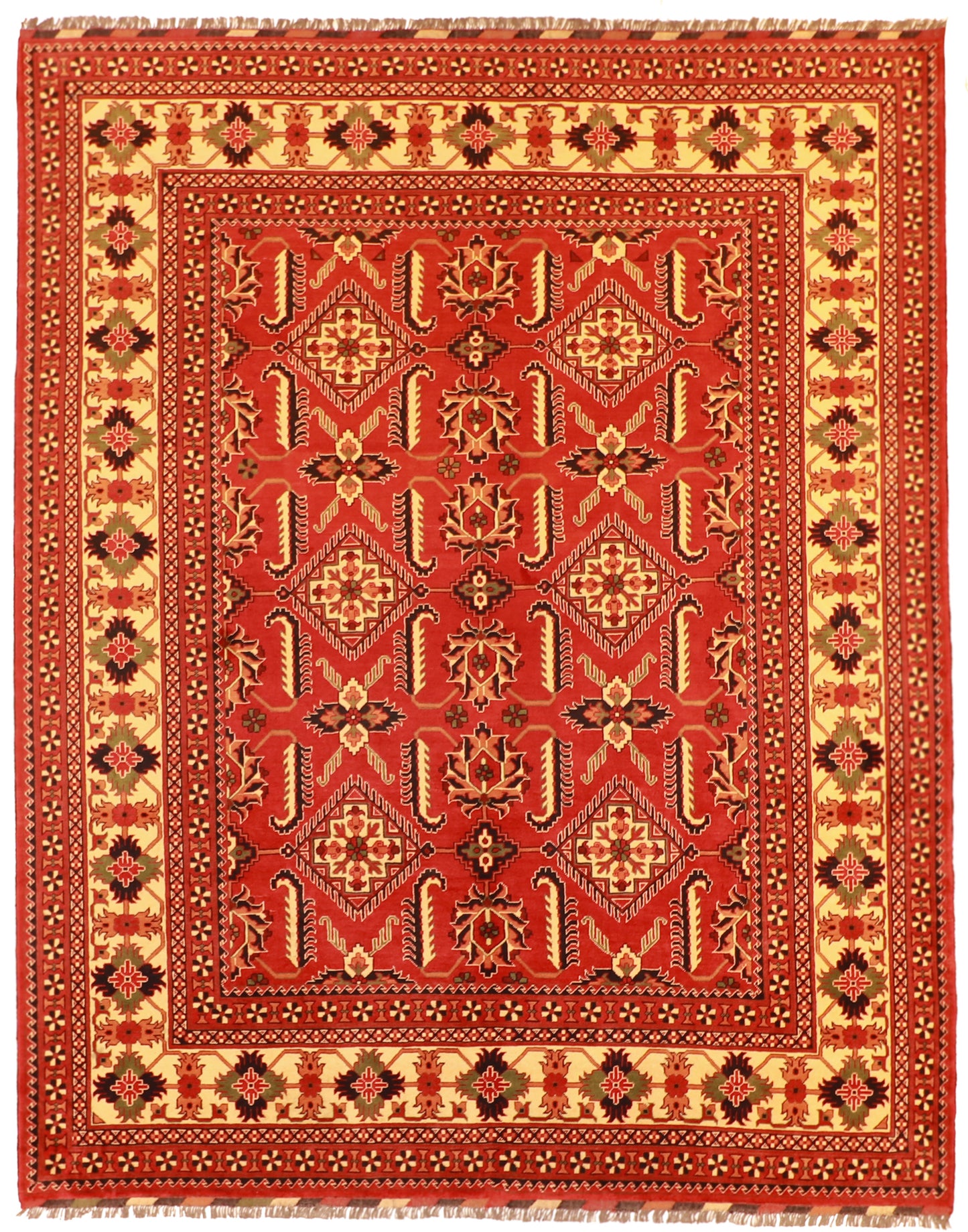 W 9.1 L 11.6 Herate 100% Wool Hand-Woven All Over Design - 57325