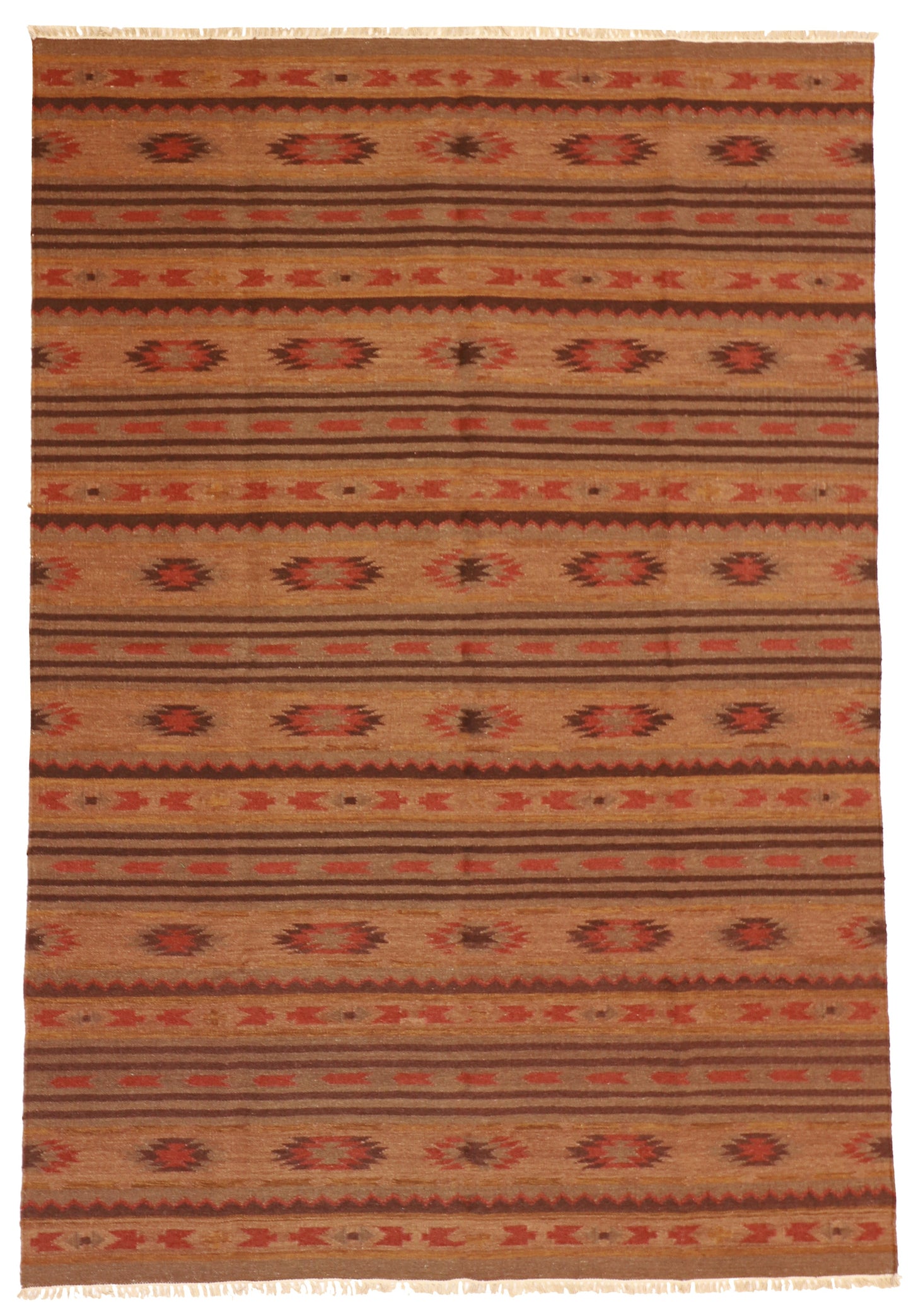 6x9 - Navajo Fine Wool All Over Rectangle - Hand Knotted Rug