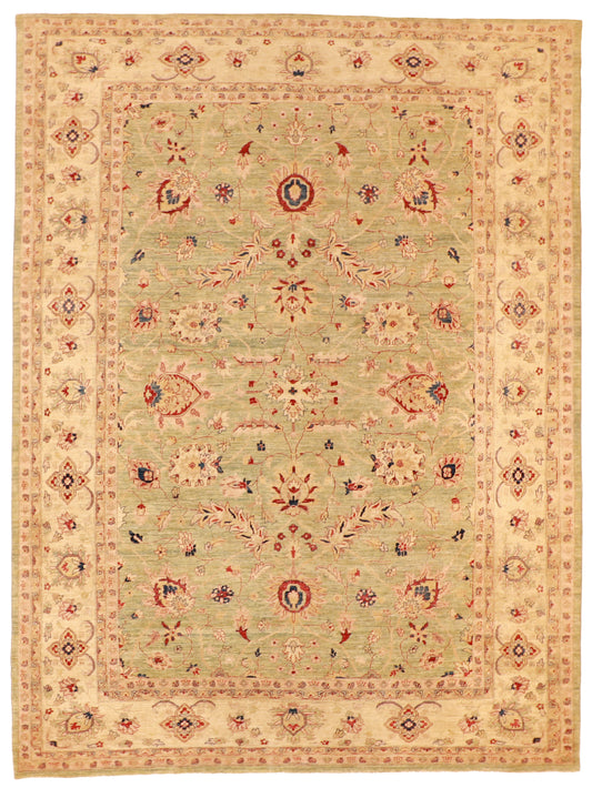 W 9 L 11.11 Kerman 100% Wool Hand-Woven Floral Design - 57449