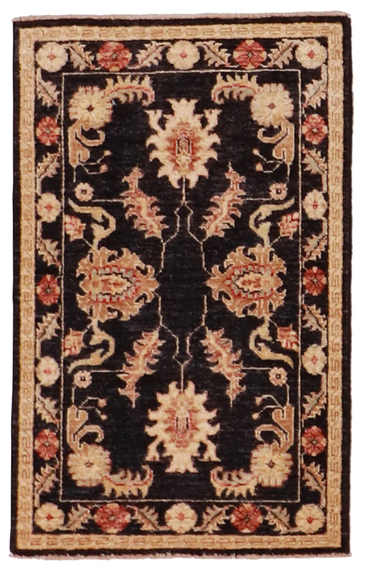 W 1.11 L 3.1 Mashad 100% Wool Handmade All Over Design - 57459