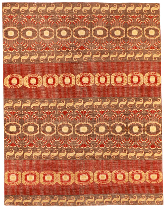 W 8.11 L 11.5 Isfahan 100% Wool Hand-Woven All Over Design - 57557