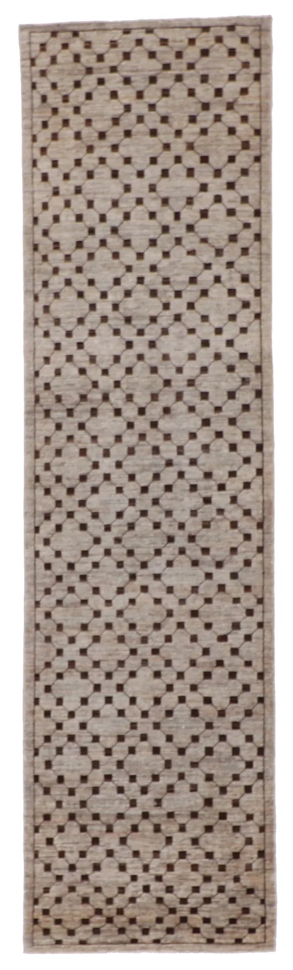 W 2.8 - L 10.3 - Modern Fine All Over Rectangle - Finest Hand-Knotted Quality Wool - 57578