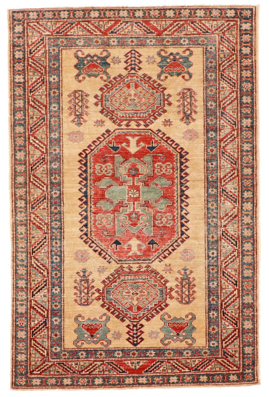 3x5 - Shirvan Wool Geometric Rectangle - Hand Knotted Rug