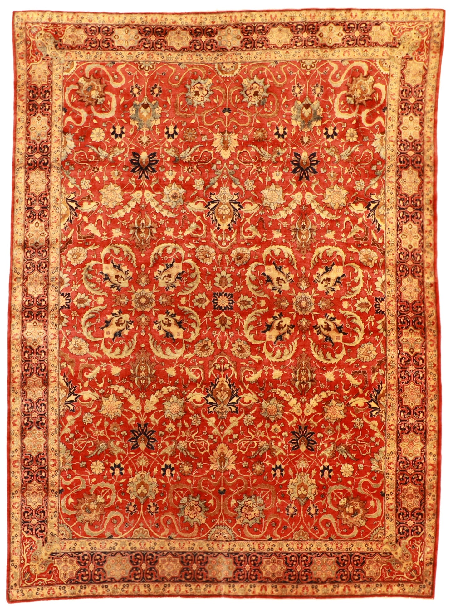 9x12 - Tabriz Fine All Over Rectangle - Hand Knotted Rug