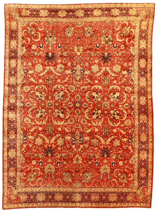 9x12 - Tabriz Fine All Over Rectangle - Hand Knotted Rug