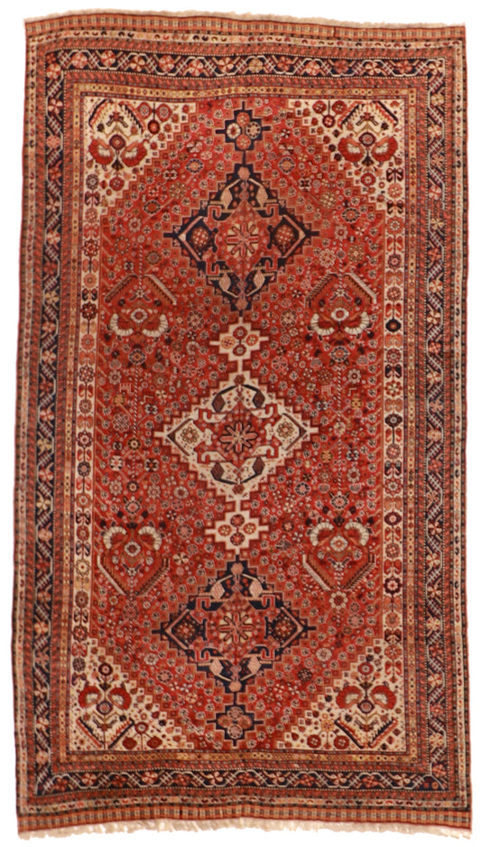 6 x 10 - Gashgai Antique/Wool Geometric Rectangle - Hand Knotted Rug