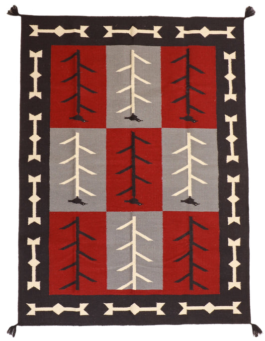 5.2 x 6.11 - Navajo Fine Wool All Over Rectangle - Hand Knotted Rug