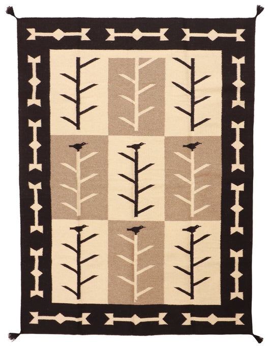 5.2x6.11 - Navajo Fine Wool All Over Rectangle - Hand Knotted Rug