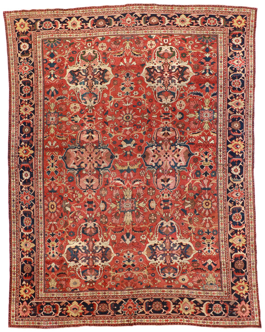 10 x 14 - Sultan Abad Wool All Over Rectangle - Hand Knotted Rug