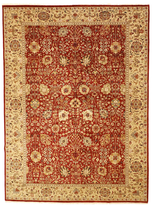 W 10 - L 13.6 - Heriz Wool Traditional Rectangle - Finest Hand-Knotted Quality Wool - 57825