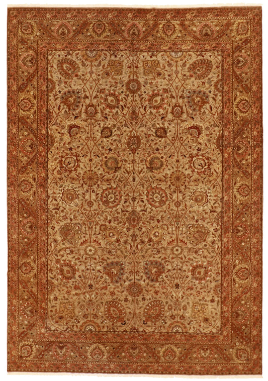 W 9.80 - L 13 - Hajjallie Fine/Wool All Over Rectangle - Finest Hand-Knotted Quality Wool - 57829