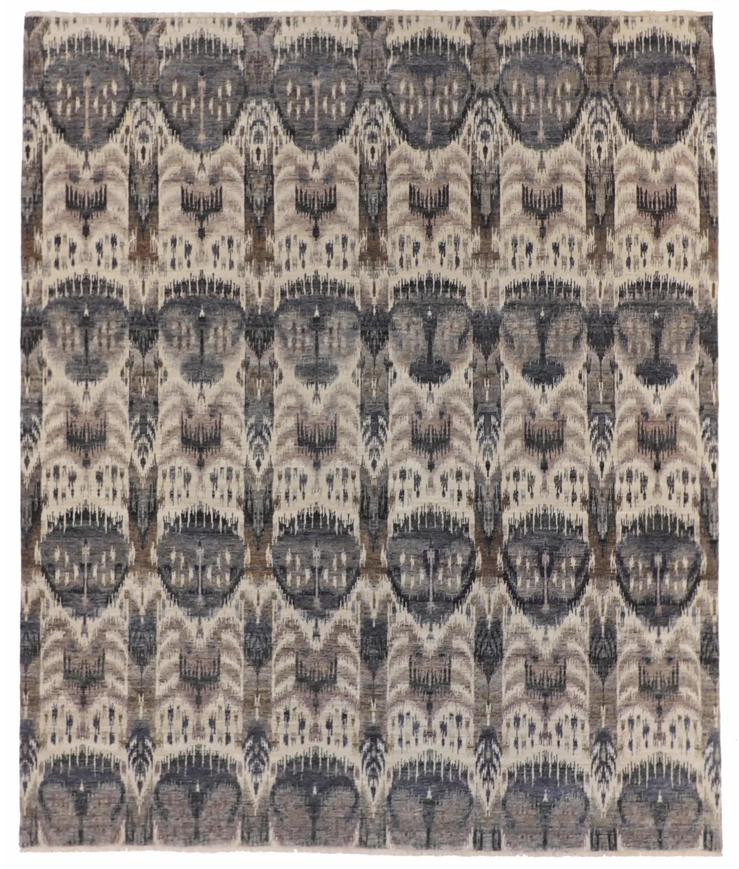 W 8 L 9.6 Handuani 100% Wool Handmade All Over Design - 57884