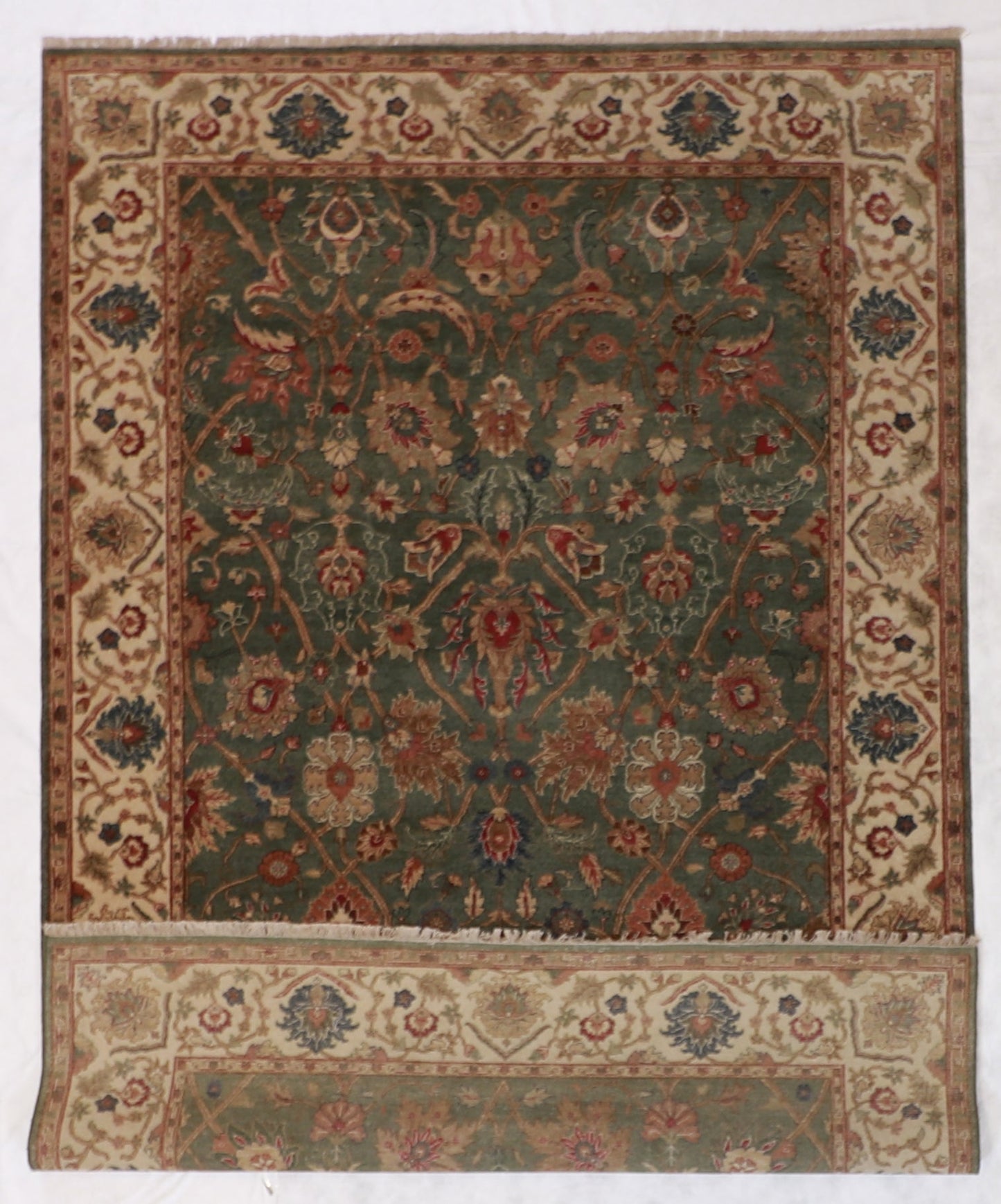 6x9 - Tabriz Wool All Over Rectangle - Hand Knotted Rug