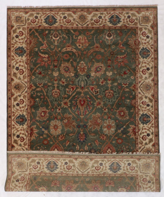 6x9 - Tabriz Wool All Over Rectangle - Hand Knotted Rug