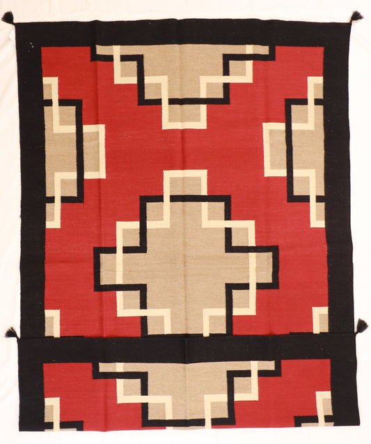 6x9- Navajo Fine Wool All Over Rectangle - Hand Knotted Rug