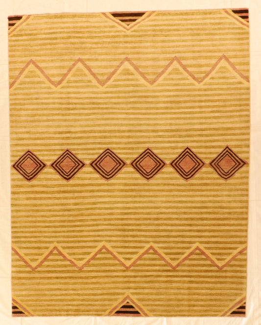 8x10 - Modern Fine/Wool All Over Rectangle - Hand Knotted Rug