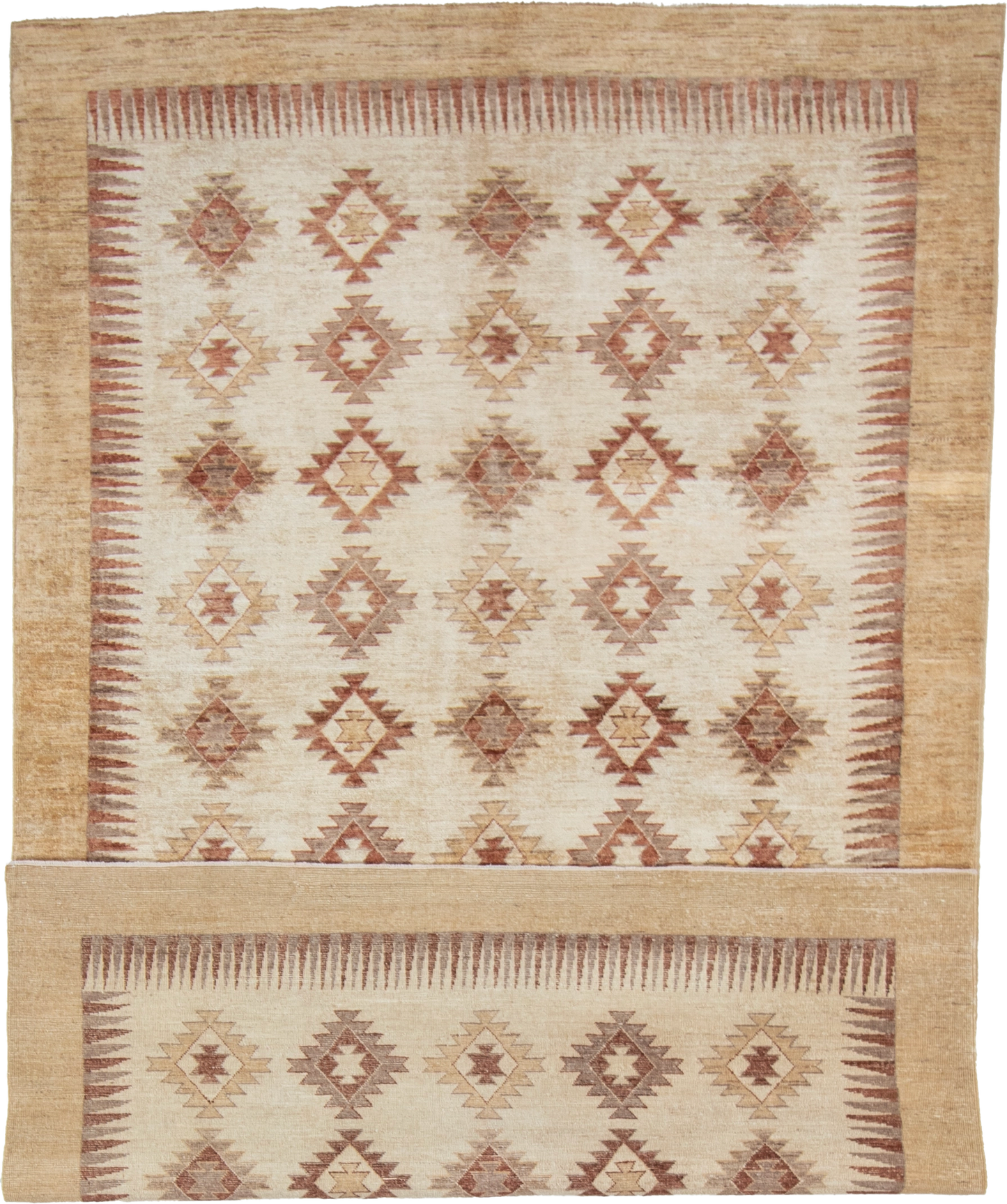 W 5.9 L 9 Kilim 100% Wool Hand-Woven Navajo Design - 57996