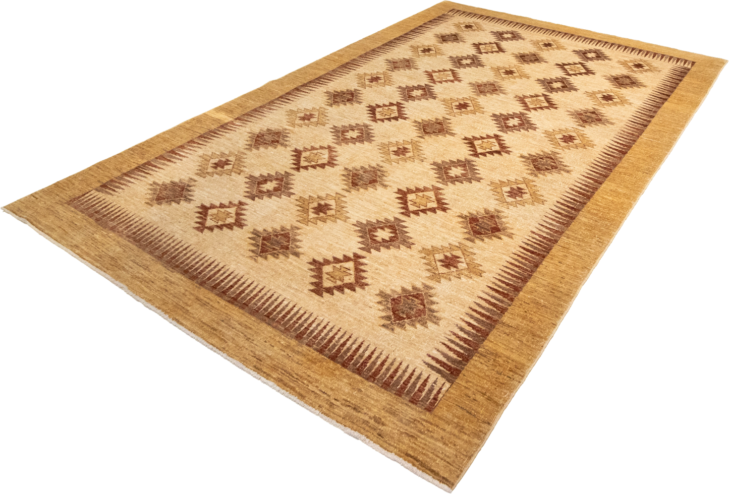 W 5.9 L 9 Kilim 100% Wool Hand-Woven Navajo Design - 57996