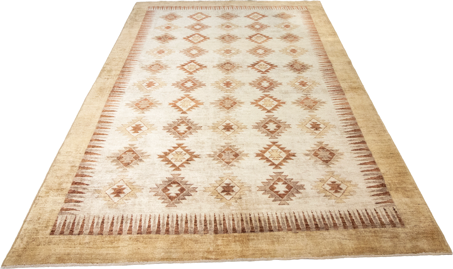 W 5.9 L 9 Kilim 100% Wool Hand-Woven Navajo Design - 57996