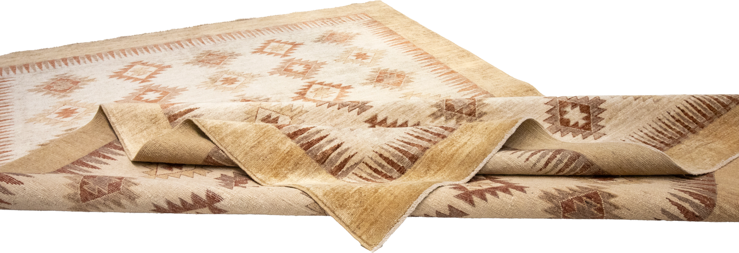 W 5.9 L 9 Kilim 100% Wool Hand-Woven Navajo Design - 57996