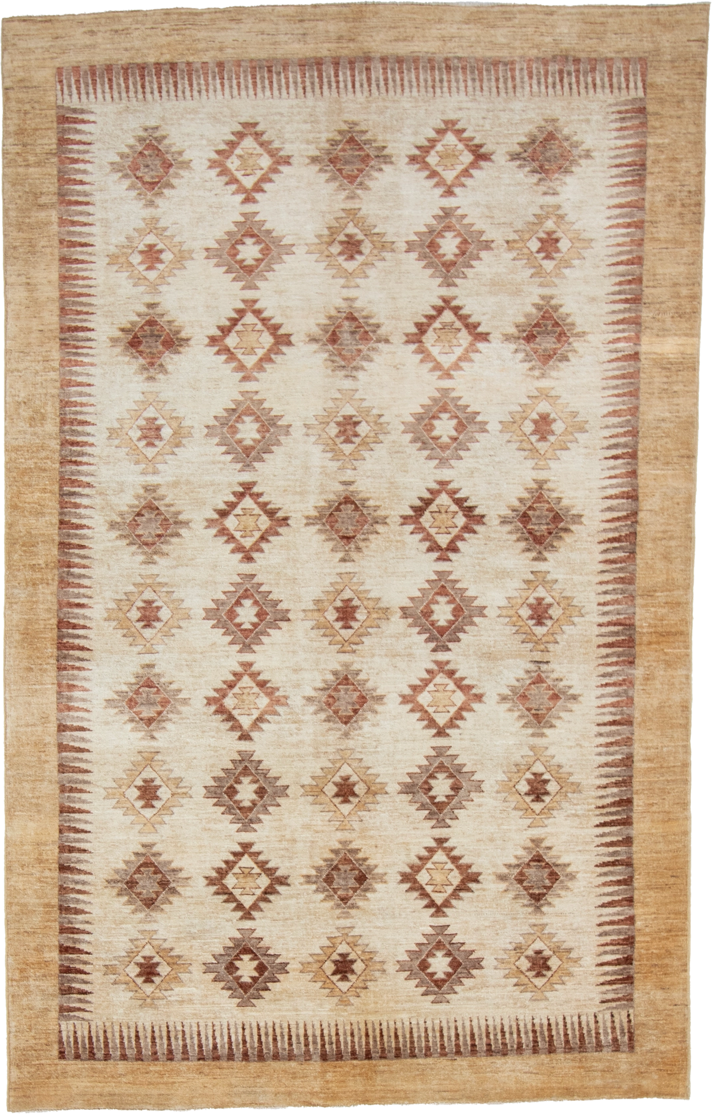 W 5.9 L 9 Kilim 100% Wool Hand-Woven Navajo Design - 57996