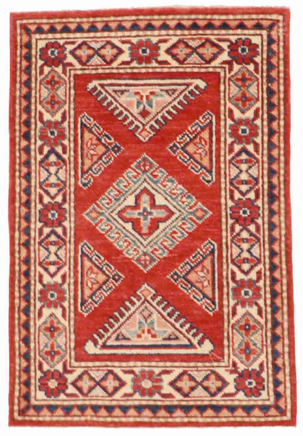 W 2.1 L 3 Kazak 100% Wool Handmade All Over Design - 58148