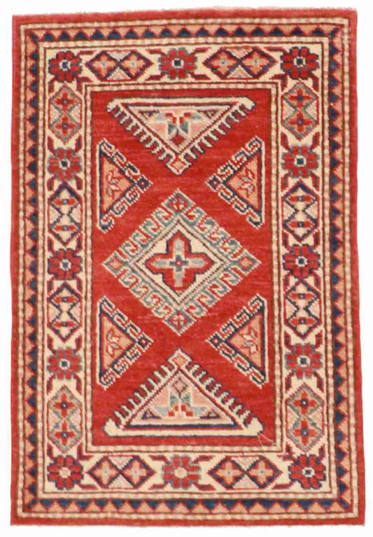 W 2.1 L 3 Kazak 100% Wool Handmade All Over Design - 58148