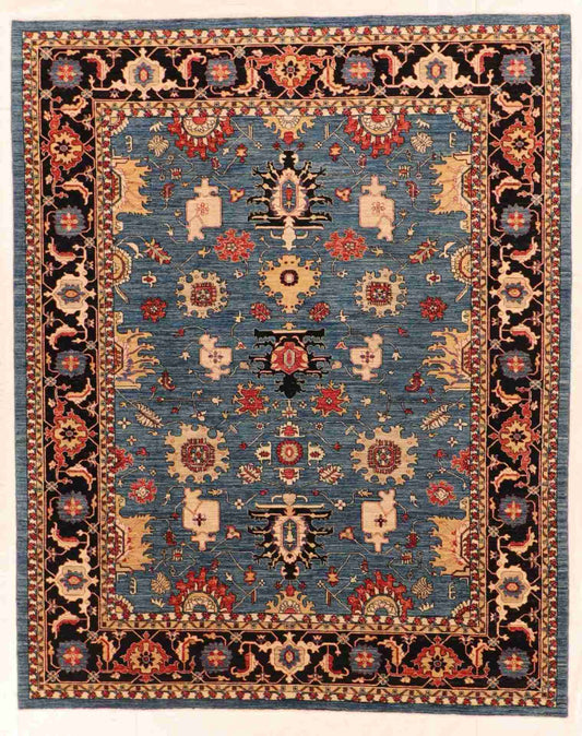 W 8 - L 10 - Tabriz Wool Transitional Rectangle - Finest Hand-Knotted Quality Wool - 58180