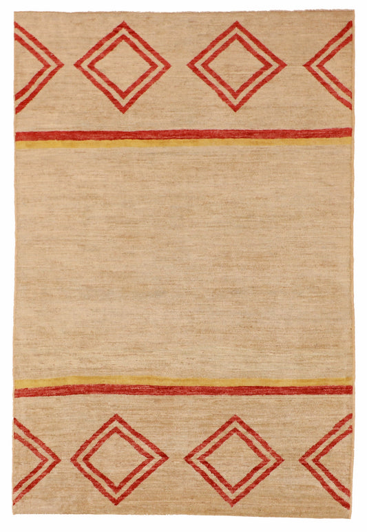 4x6 - Modern Fine/Wool All Over Rectangle - Hand Knotted Rug