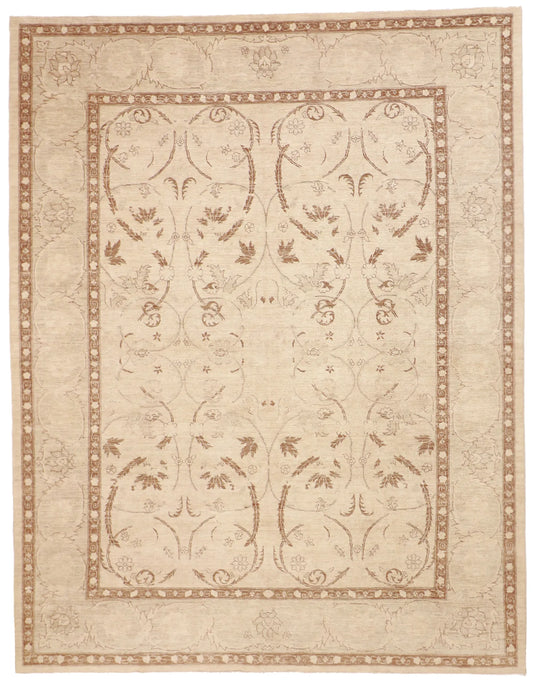 8x10 - Qum Wool All Over Rectangle - Hand Knotted Rug