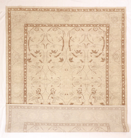 8x10 - Qum Wool All Over Rectangle - Hand Knotted Rug