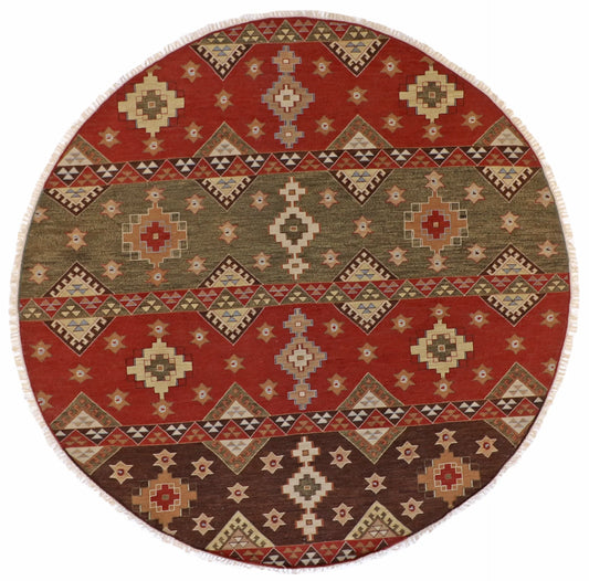 8x8 - Heriz Fine All Over Round - Hand Knotted Rug