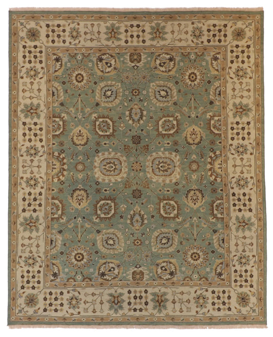 W 8 L 10 Mahal 100% Wool Handmade All Over Design - 58418